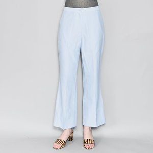 119. PARTOW Hadley Blue Cropped Wool-Silk Pants